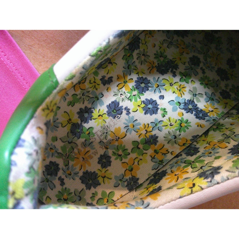 Kate Spade Lift Sneakers Womens 7.5 White Green Leather Floral Excellent K6254 - Picture 9 of 13